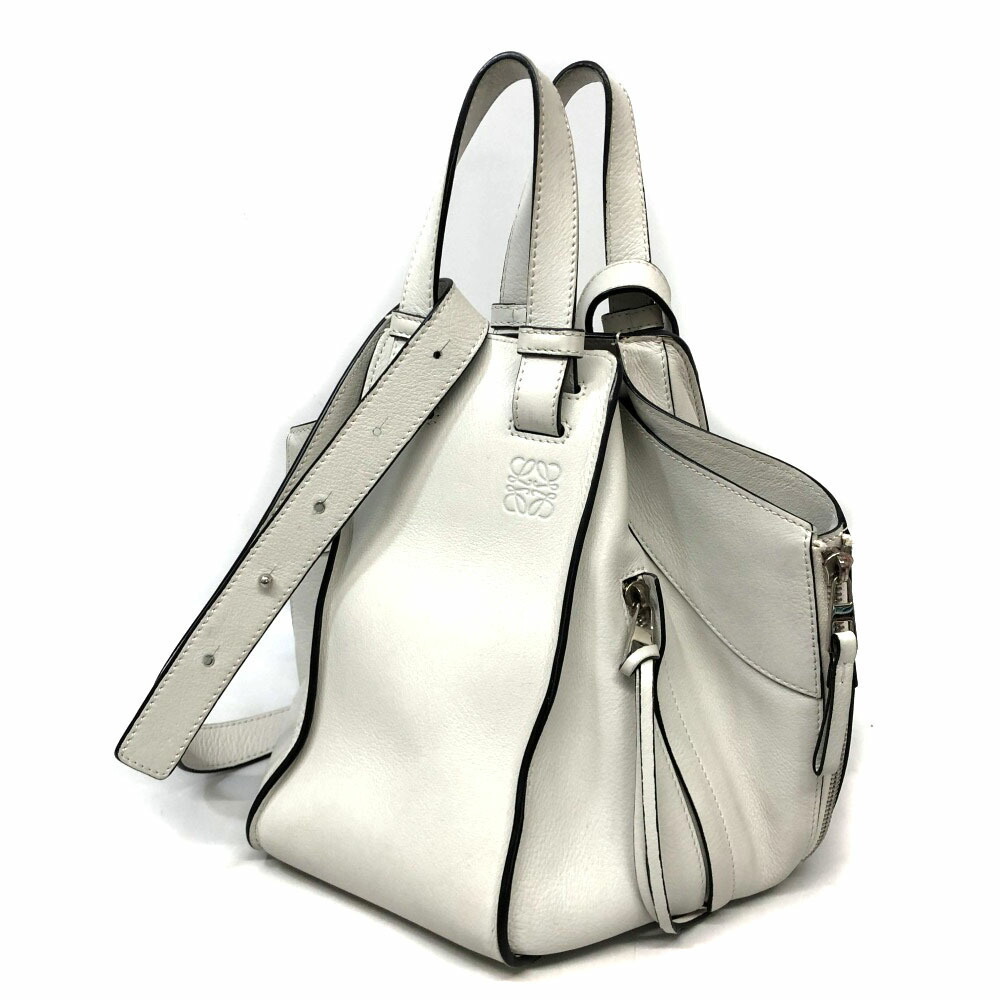 LOEWE Hammock Bag Leather Handbag Shoulder White